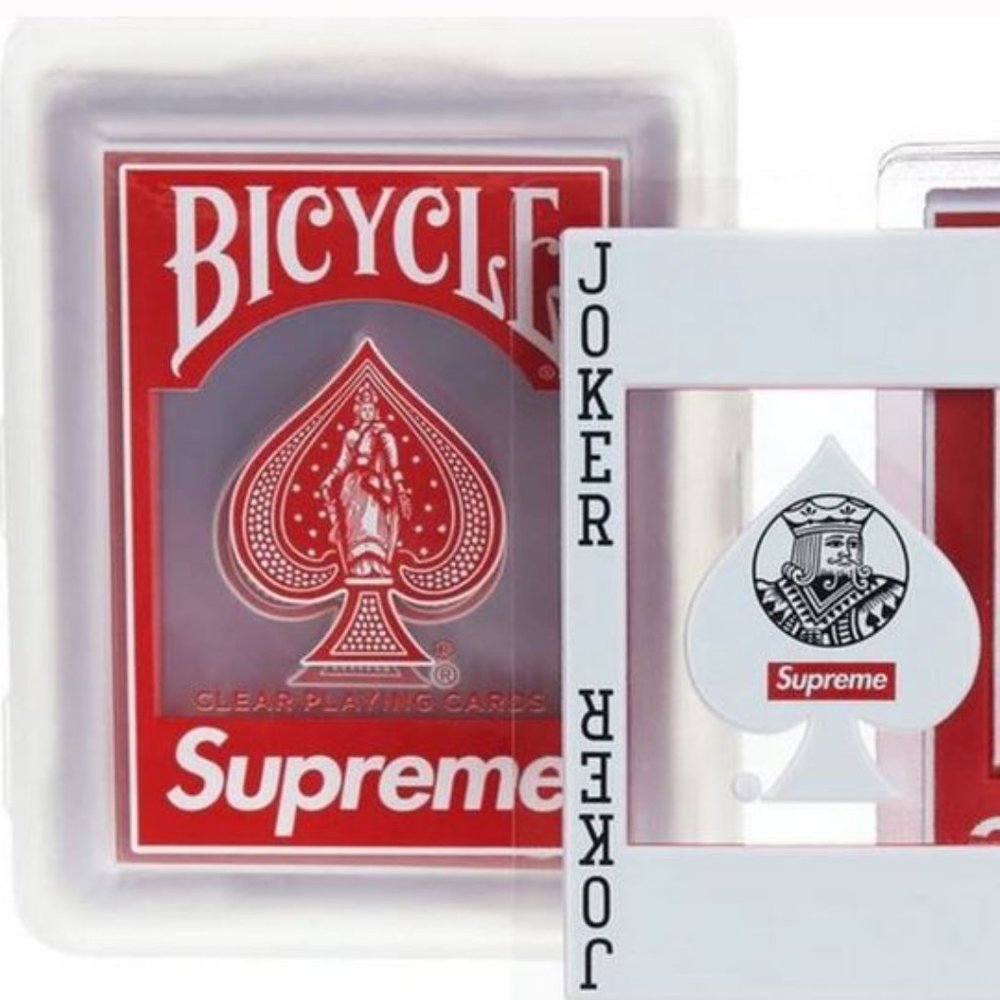 SUPREME Playing Cards bogo red clear poker